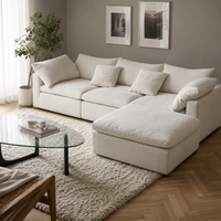 Canapé nuage modulable blanc avec îlot