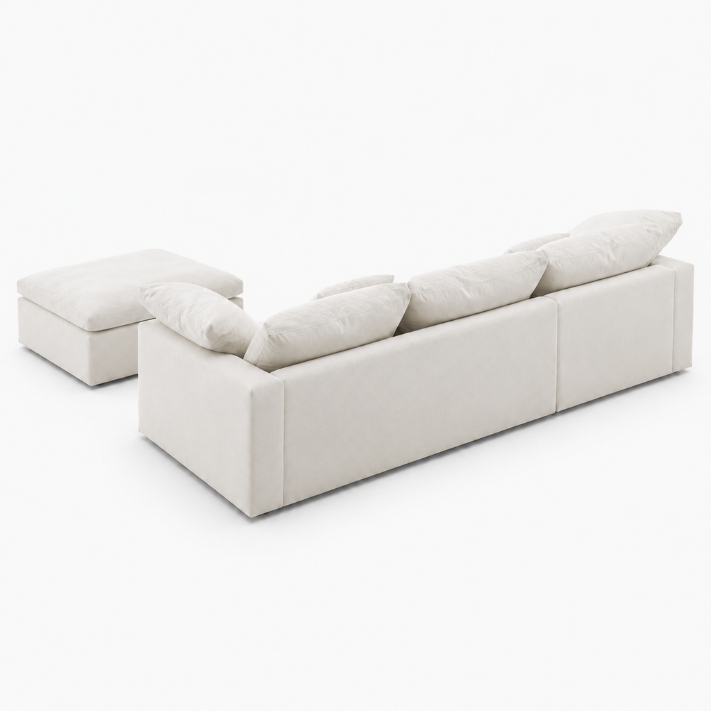 Canapé nuage modulable blanc avec îlot