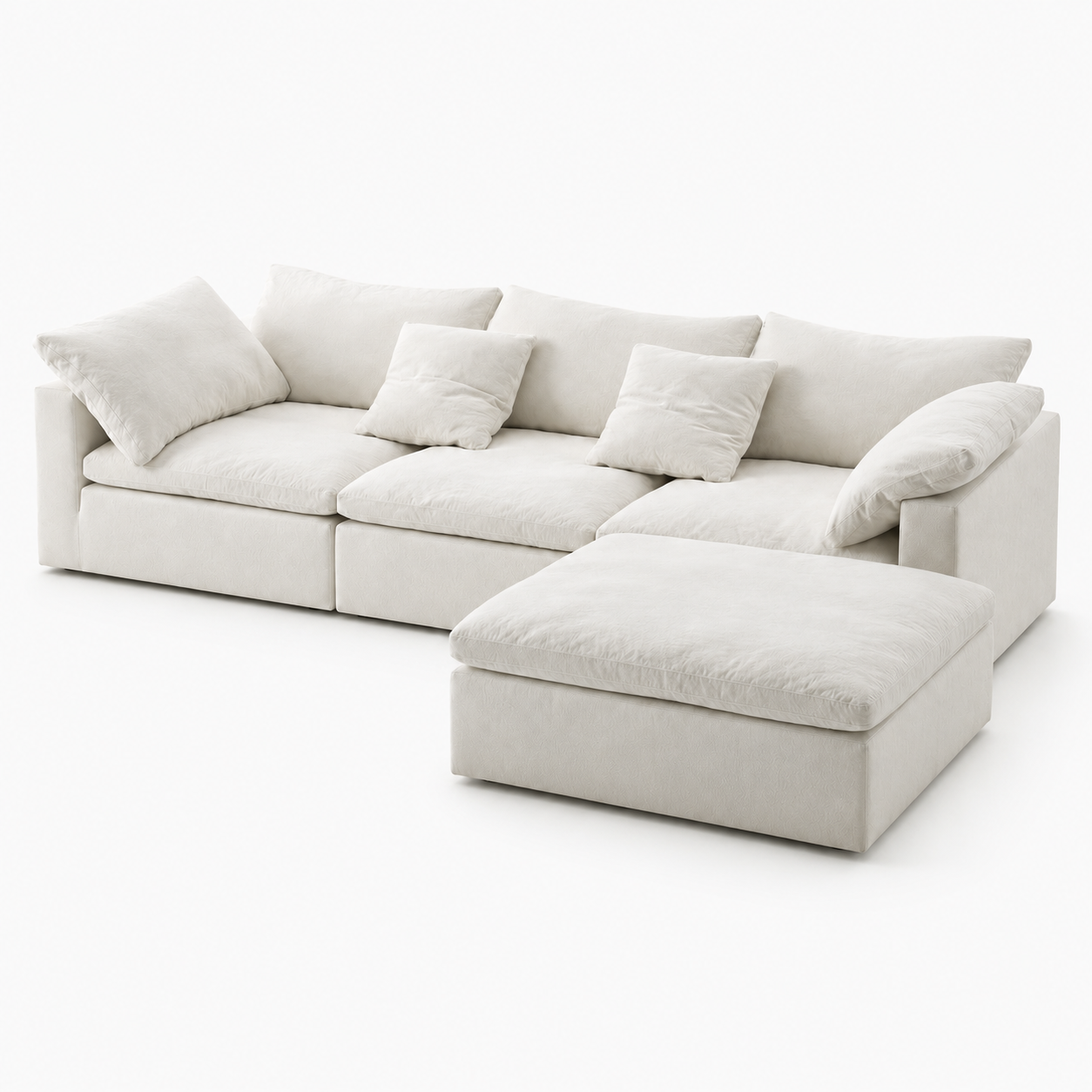 Canapé nuage modulable blanc avec îlot