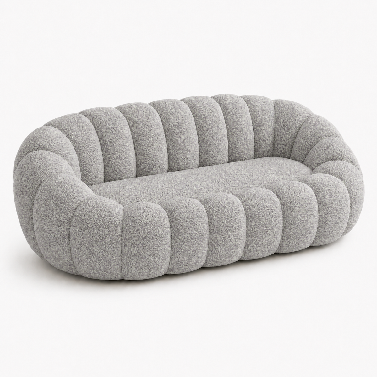 Canapé bubble bouclé gris clair 2 places