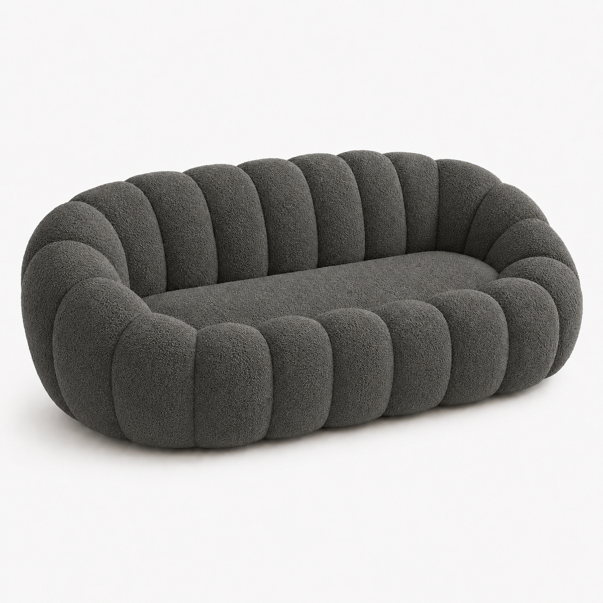 Canapé bubble bouclé gris foncé 2 places