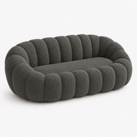 Canapé bubble bouclé gris foncé 2 places