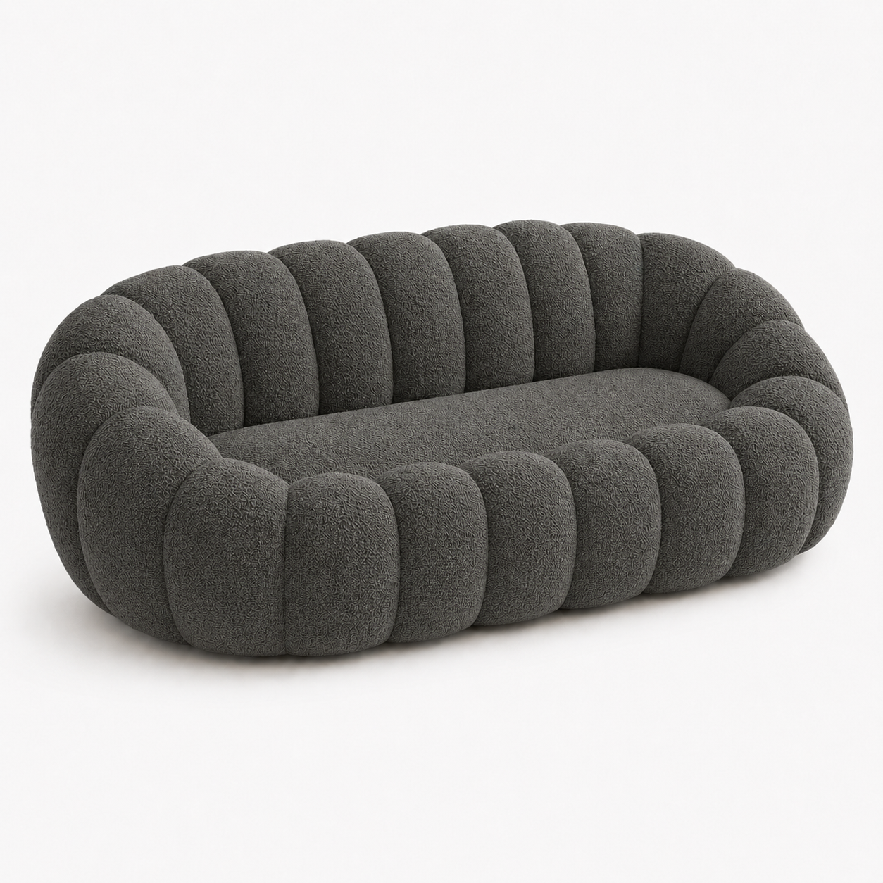 Canapé bubble bouclé gris foncé 2 places