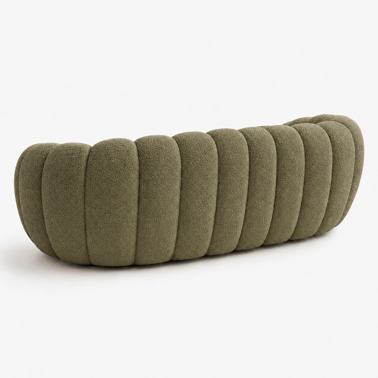 Canapé bubble bouclé kaki 2 places