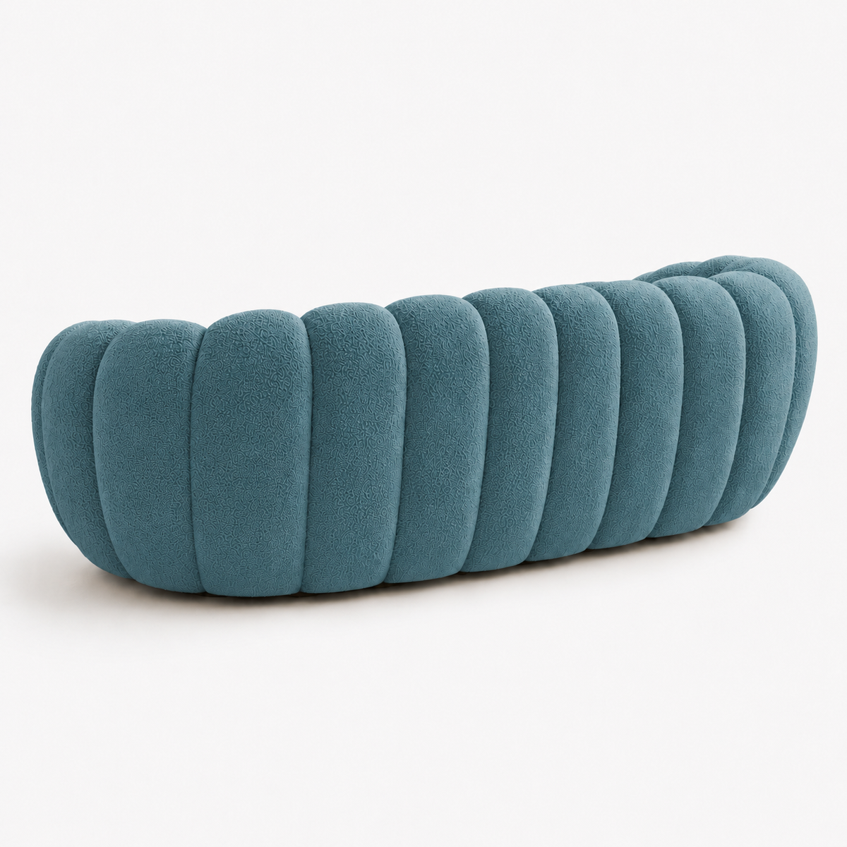 Canapé bubble bouclé bleu canard 2 places