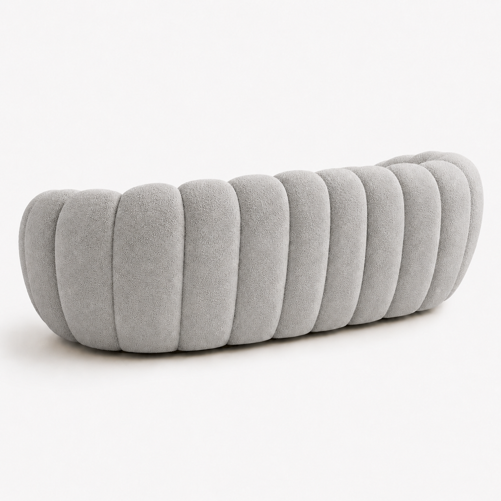 Canapé bubble bouclé gris clair 2 places