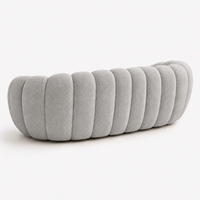 Canapé bubble bouclé gris clair 2 places