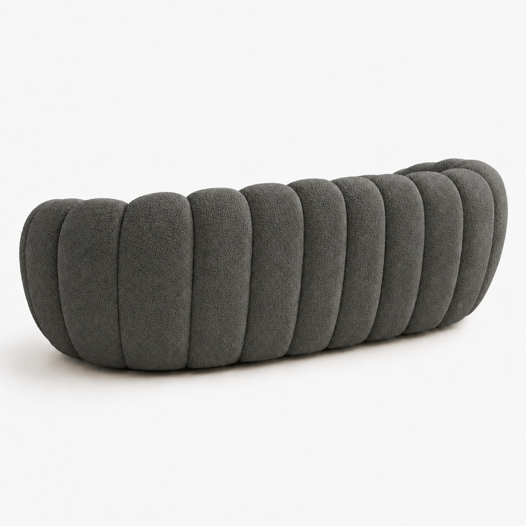 Canapé bubble bouclé gris foncé 2 places