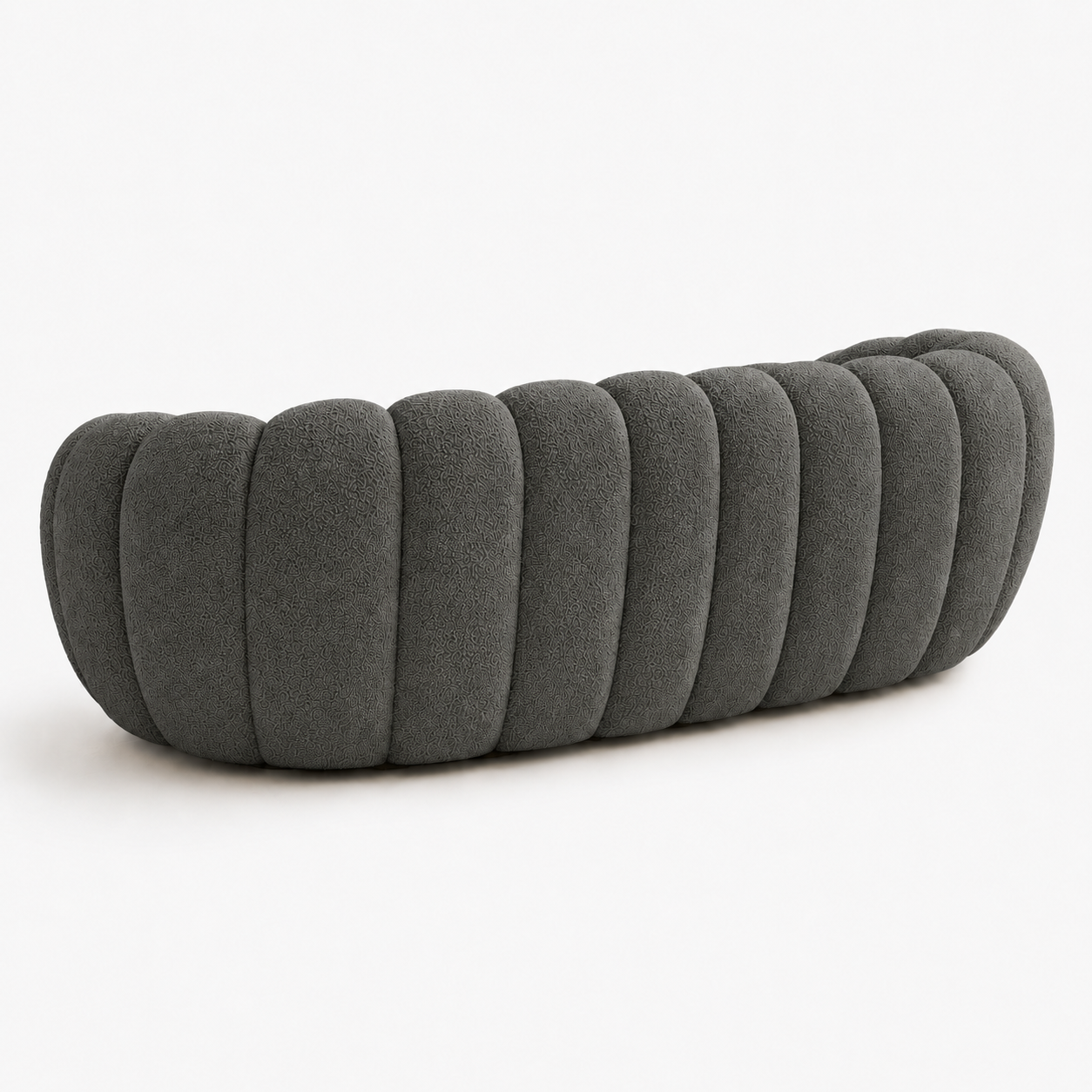 Canapé bubble bouclé gris foncé 2 places