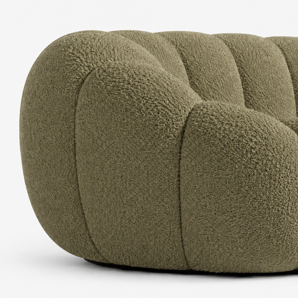 Canapé bubble bouclé kaki 2 places
