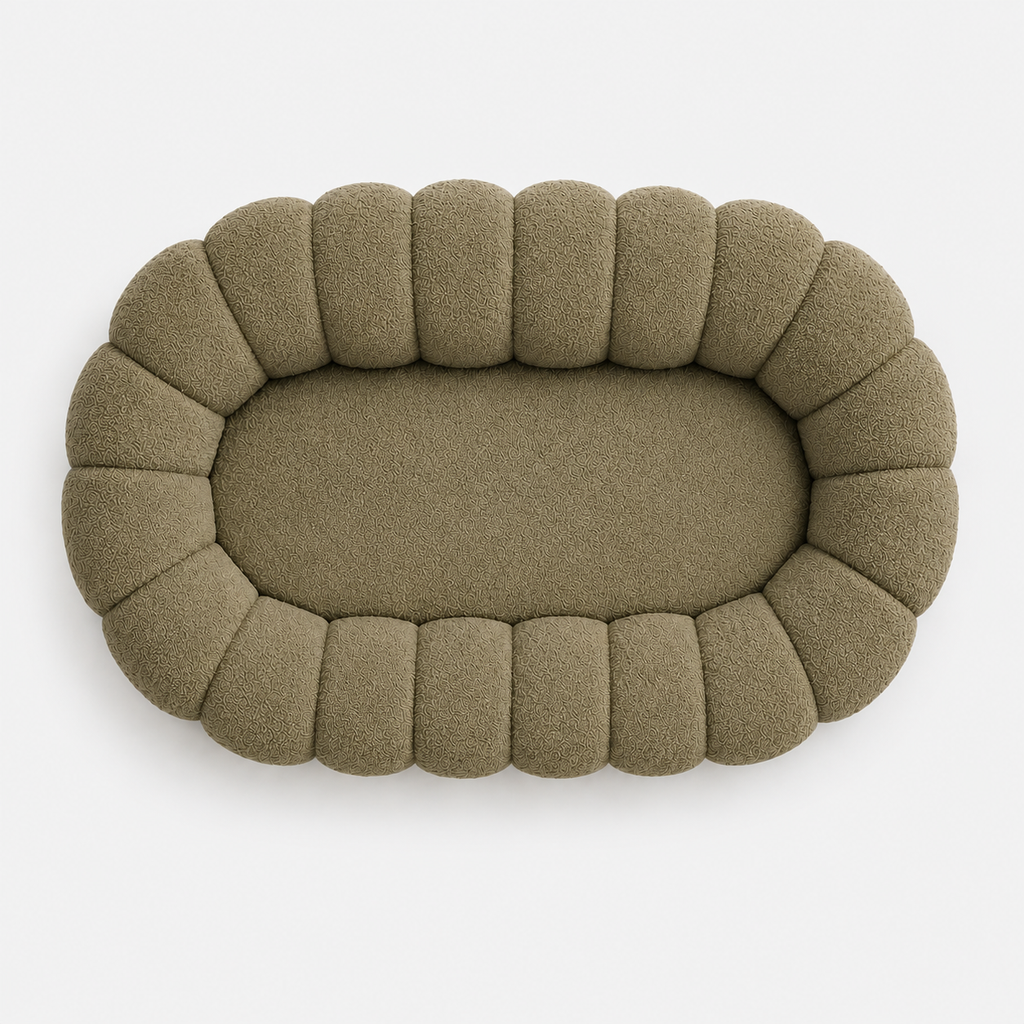 Canapé bubble bouclé kaki 2 places