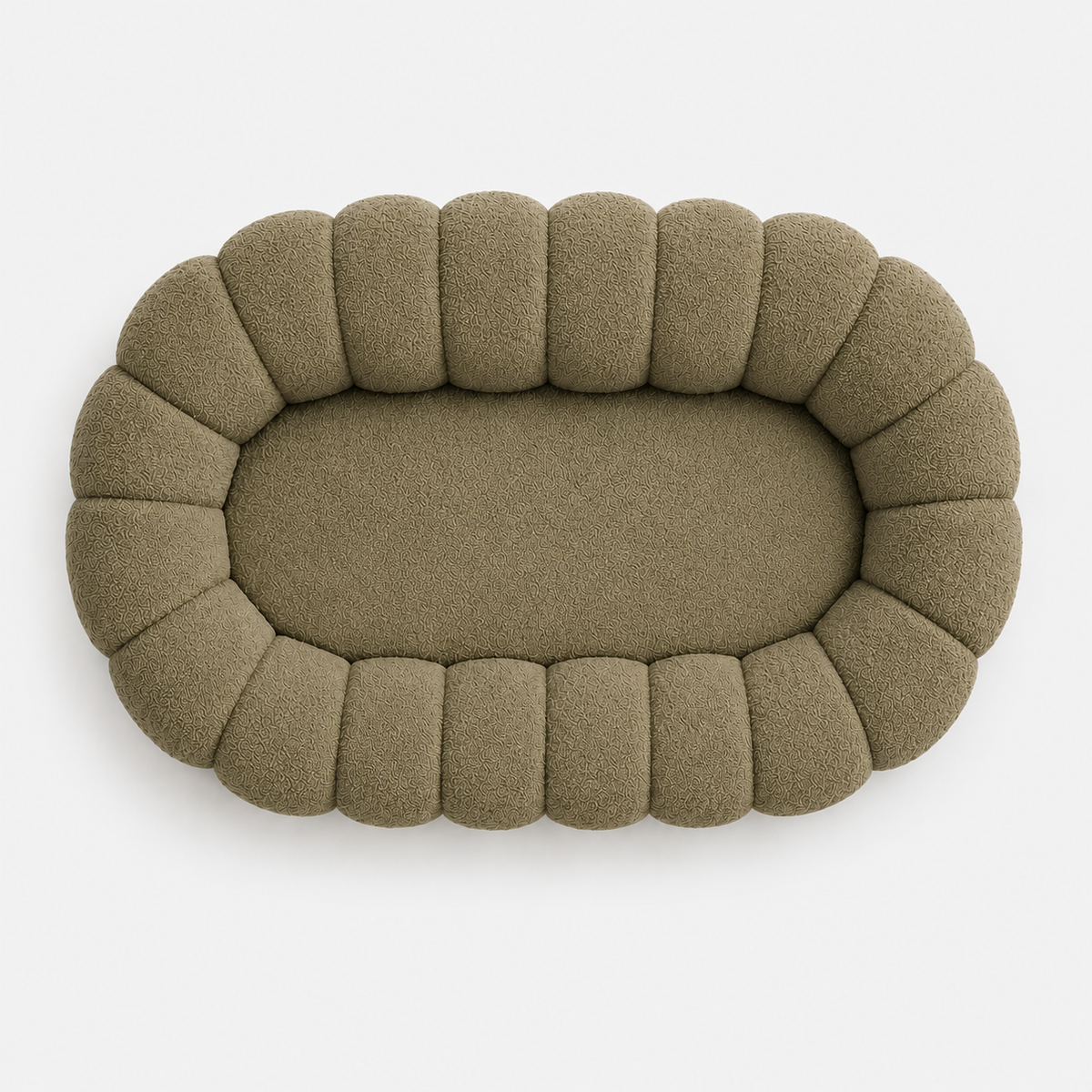 Canapé bubble bouclé kaki 2 places