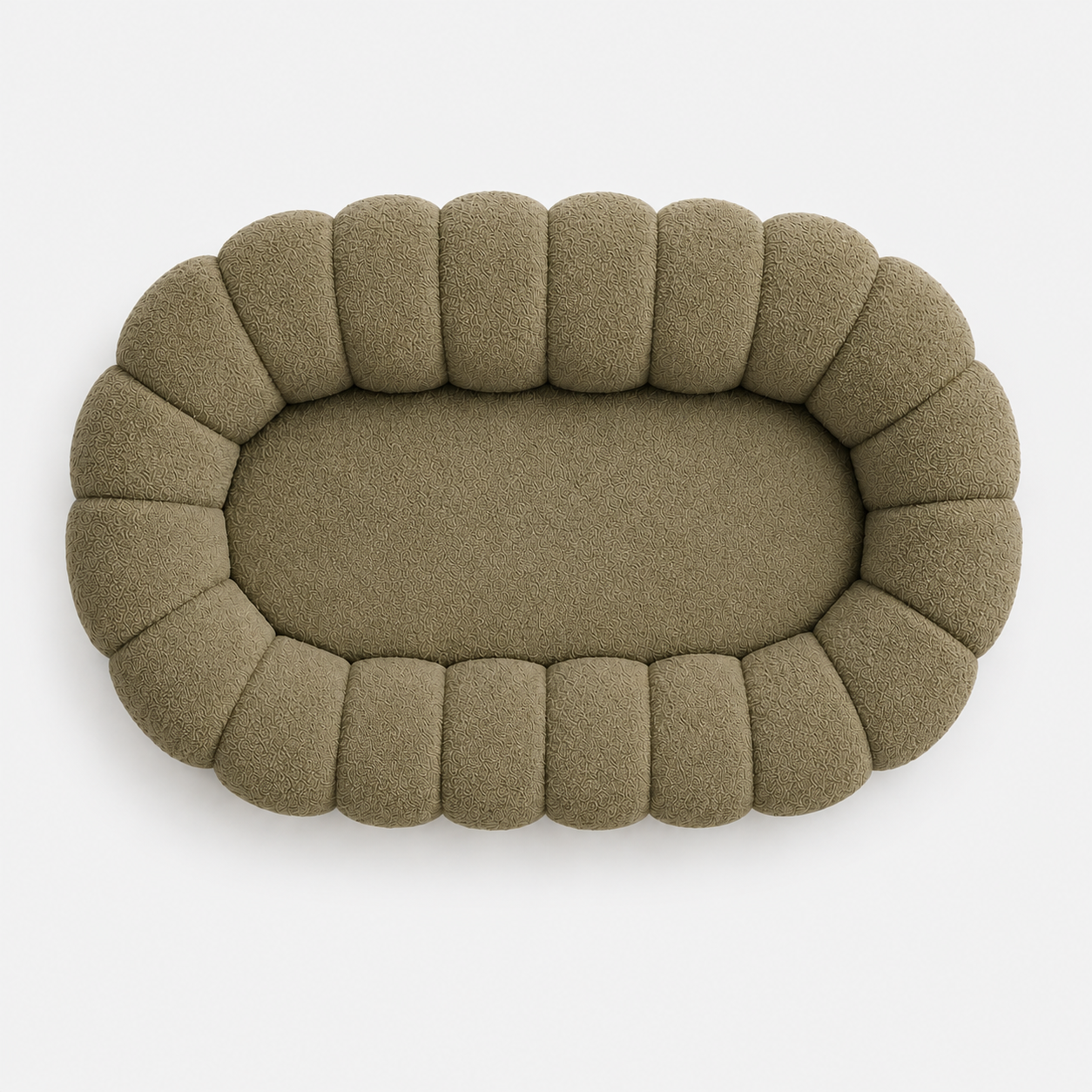 Canapé bubble bouclé kaki 2 places