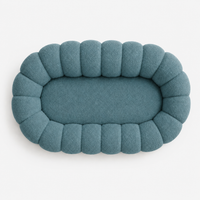 Canapé bubble bouclé bleu canard 2 places