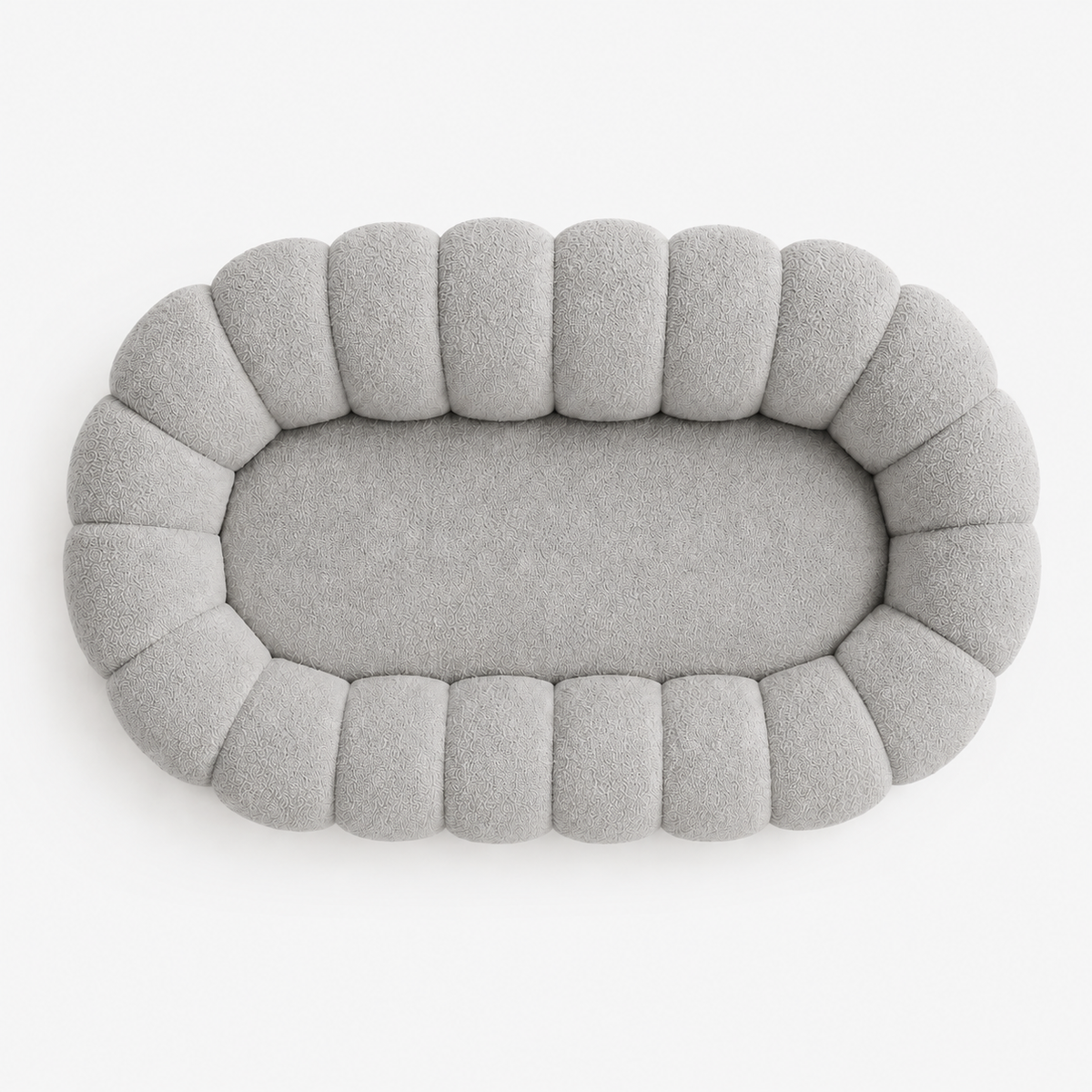 Canapé bubble bouclé gris clair 2 places
