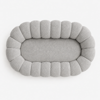Canapé bubble bouclé gris clair 2 places