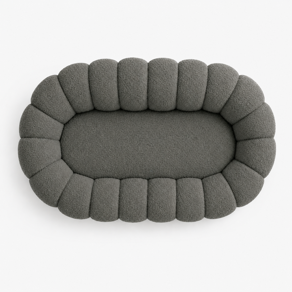 Canapé bubble bouclé gris foncé 2 places