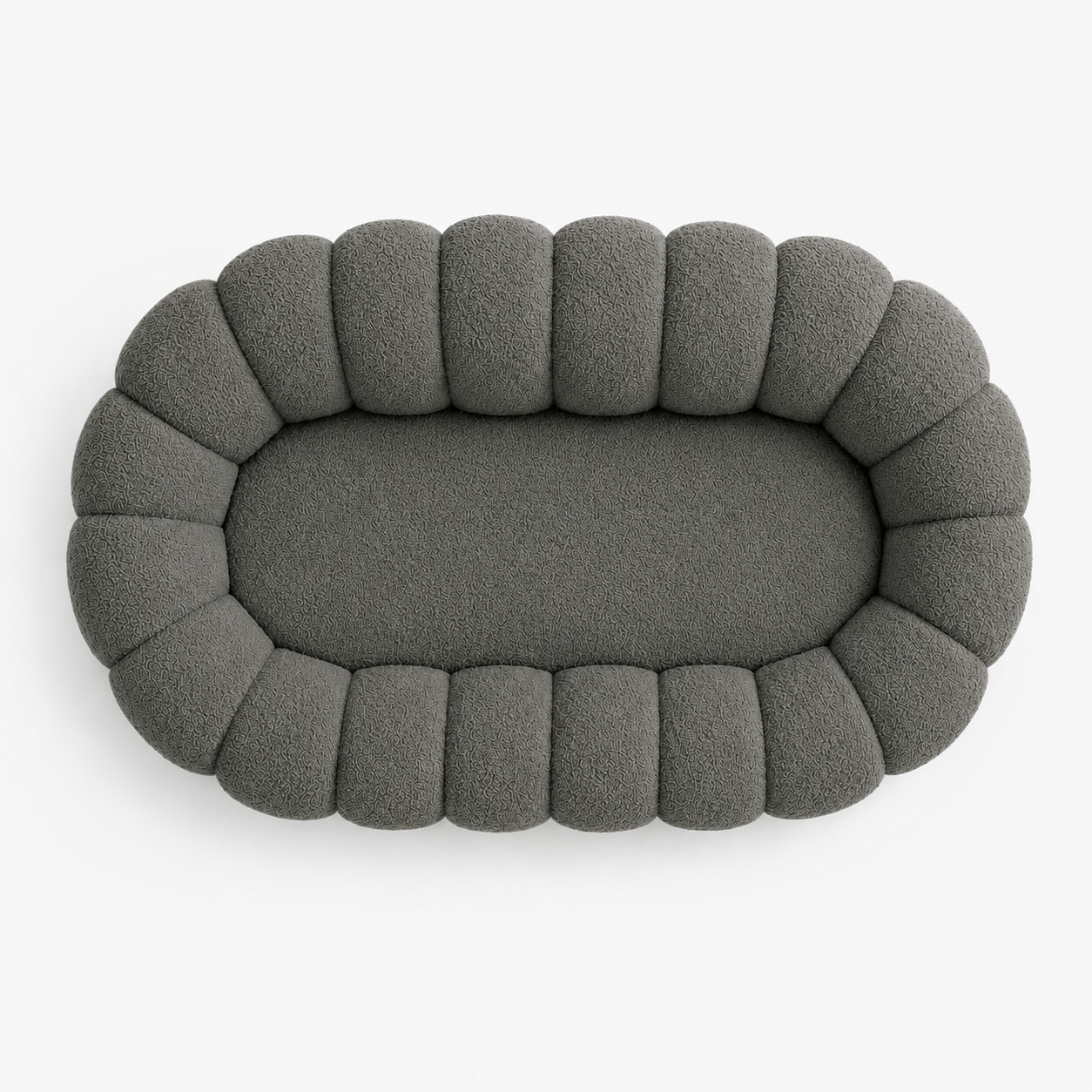 Canapé bubble bouclé gris foncé 2 places