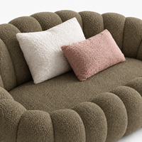 Canapé bubble bouclé kaki 2 places