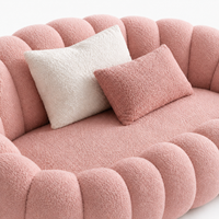 Canapé bubble bouclé rose 2 places