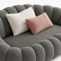 Canapé bubble bouclé gris foncé 2 places