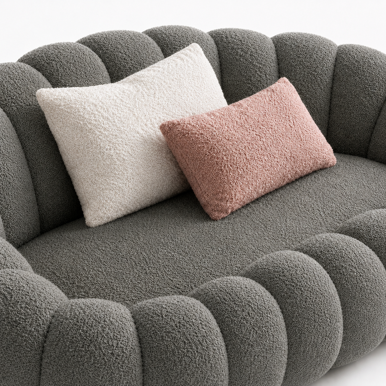 Canapé bubble bouclé gris foncé 2 places