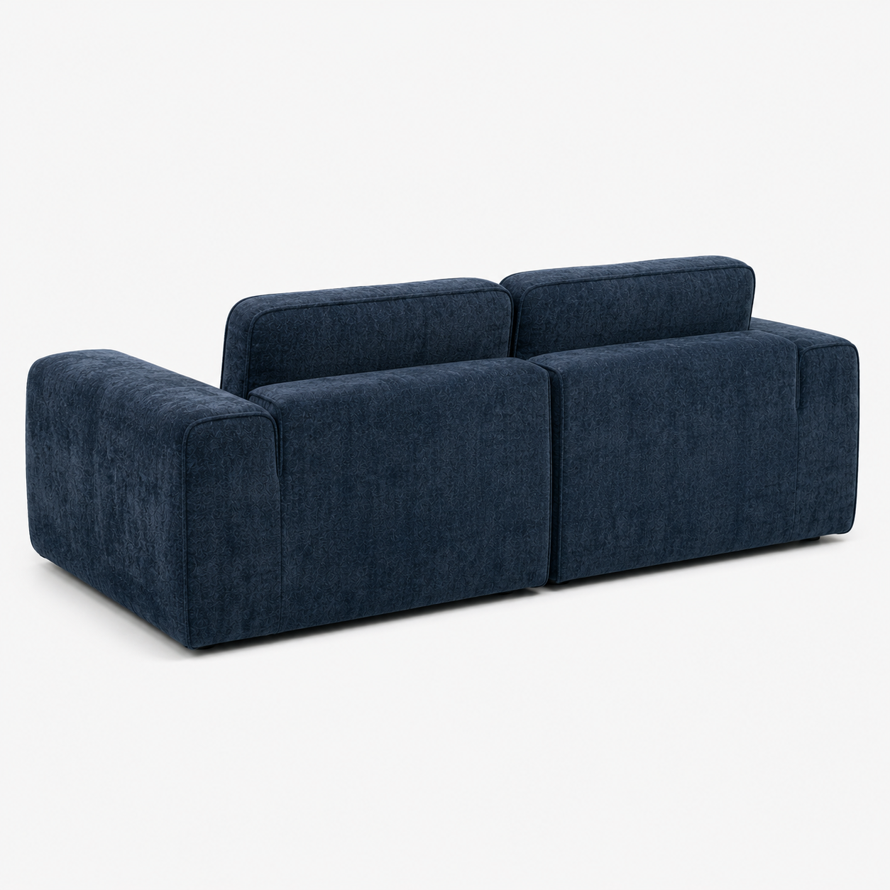 Canapé modulaire velours chenille bleu marine 2 places