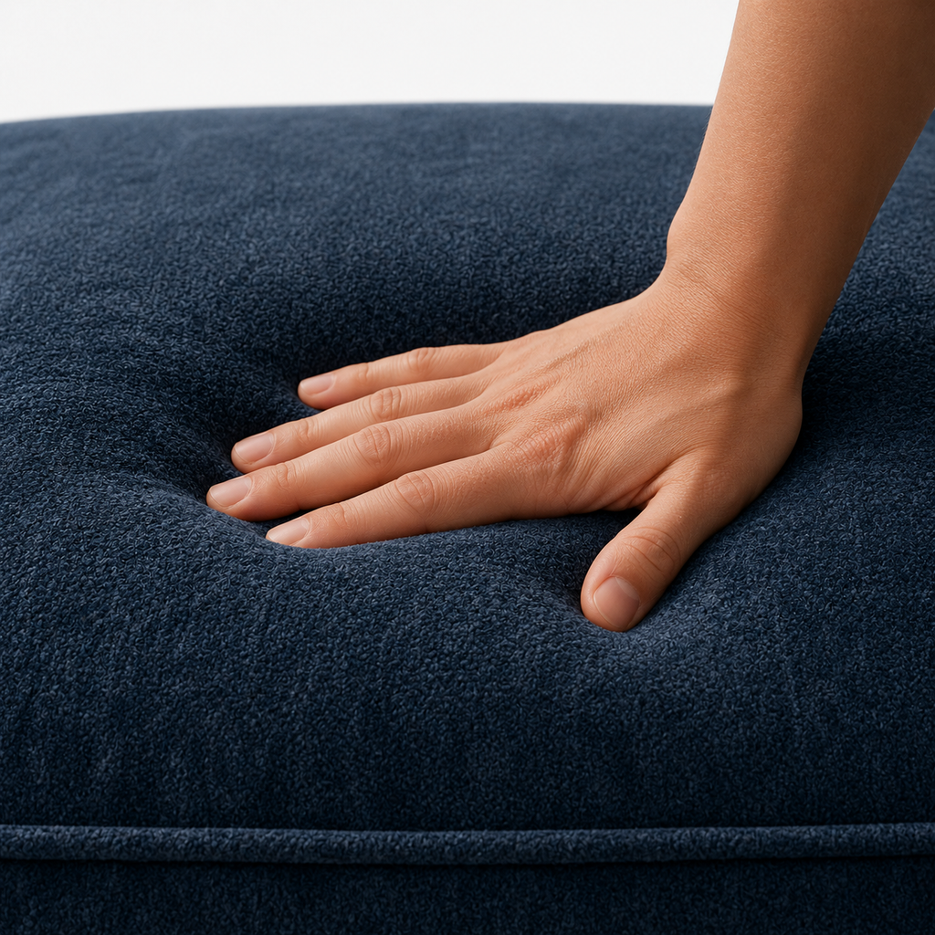 Canapé modulaire velours chenille bleu marine 2 places