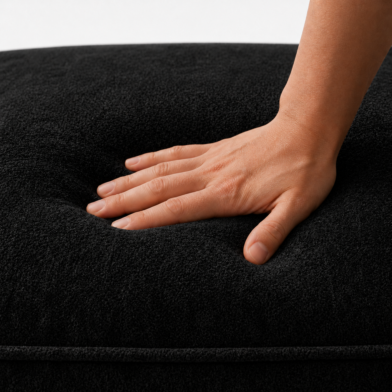 Canapé modulaire velours chenille noir 2 places