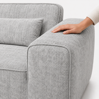 Canapé modulaire velours chenille gris clair 2 places