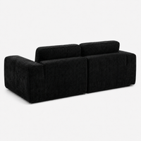 Canapé modulaire velours chenille noir 2 places