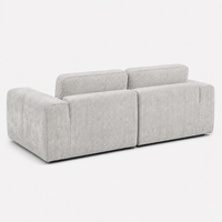 Canapé modulaire velours chenille gris clair 2 places