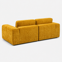 Canapé modulaire velours chenille jaune 2 places