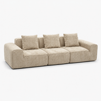 Canapé modulaire velours crème 3 places