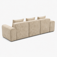 Canapé modulaire velours crème 3 places