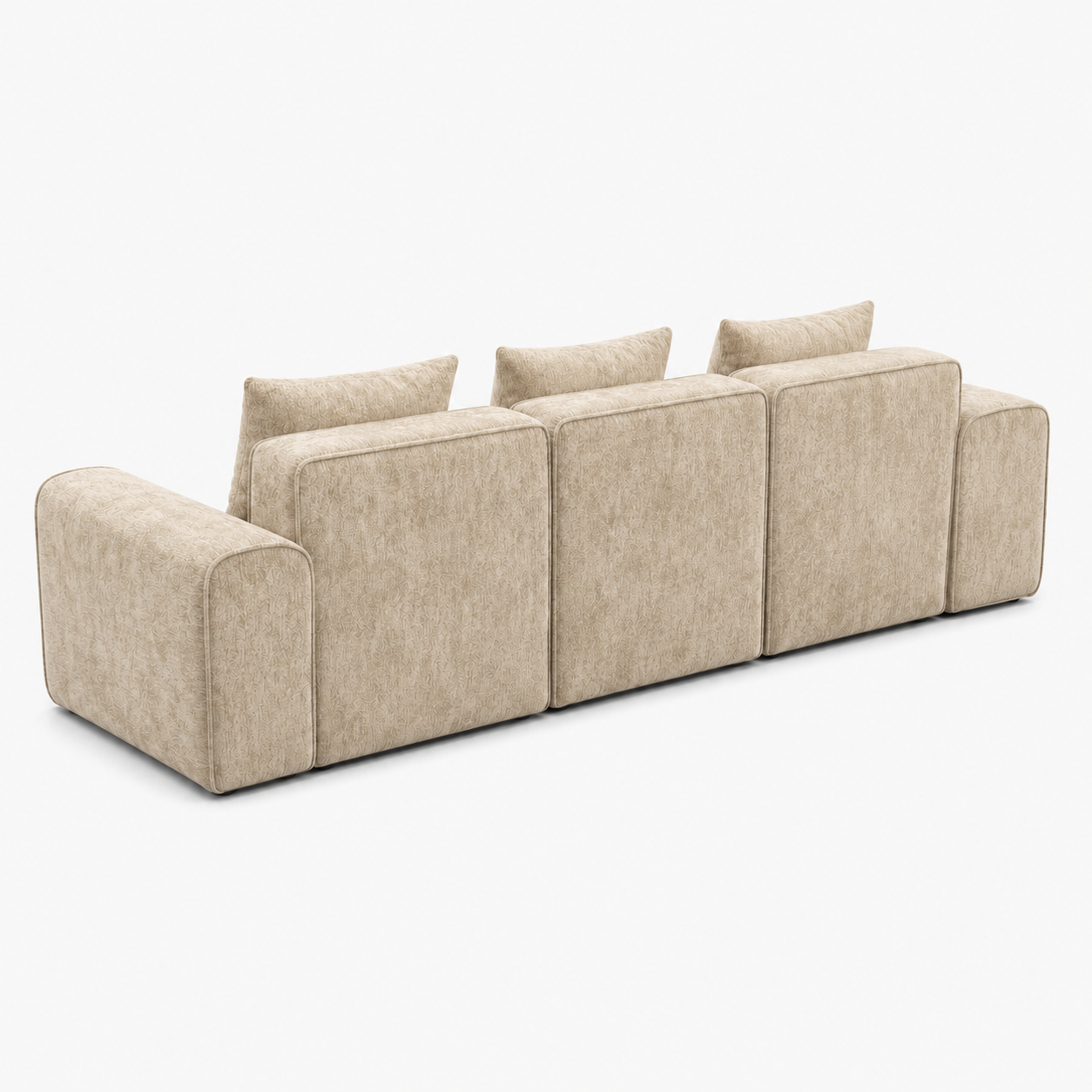 Canapé modulaire velours crème 3 places