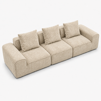 Canapé modulaire velours crème 3 places