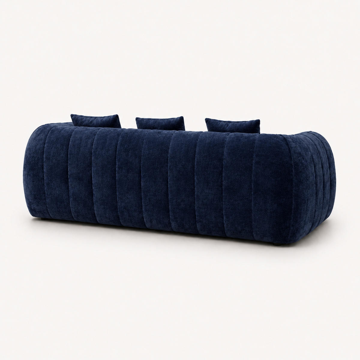 Canapé 3 places bubble en velours chenille bleu marine
