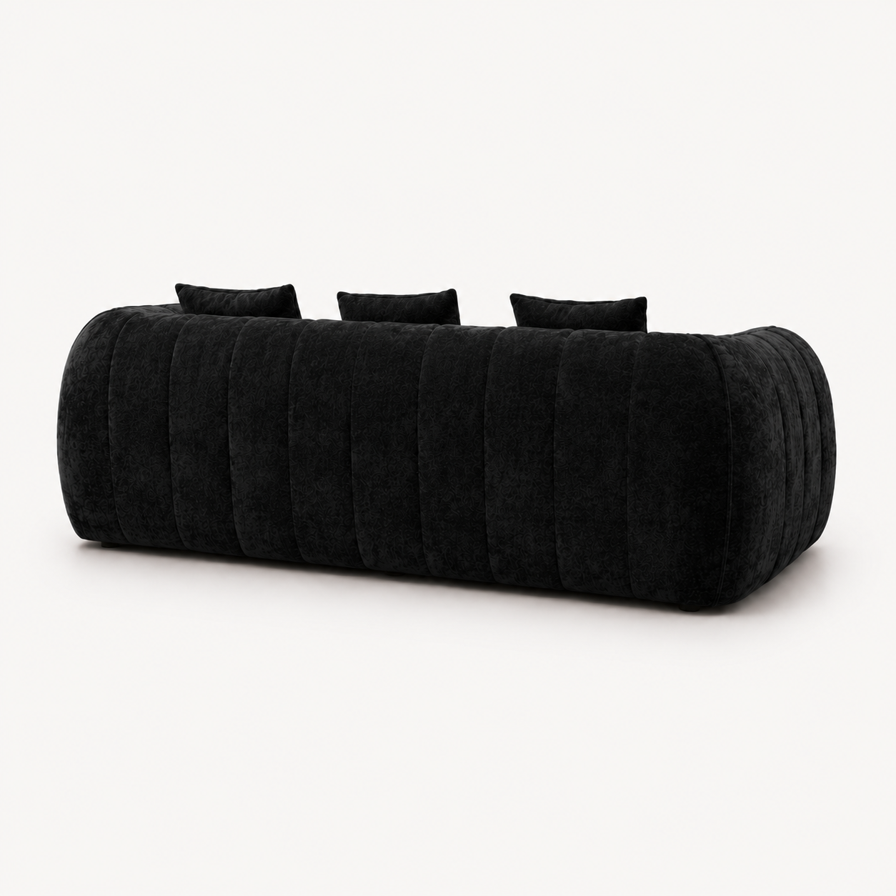 Canapé 3 places bubble en velours chenille noir