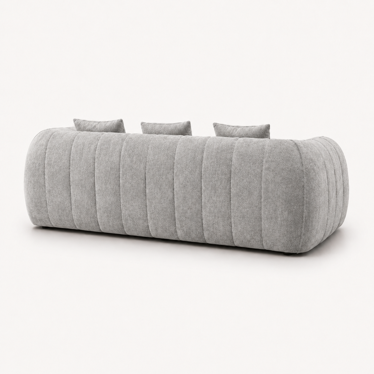 Canapé 3 places bubble en velours chenille gris clair