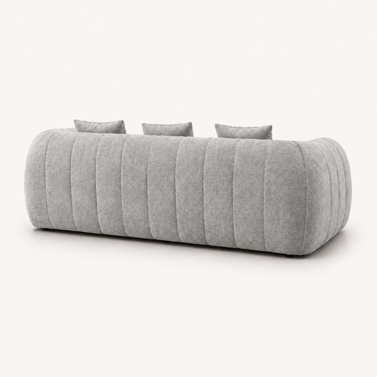 Canapé 3 places bubble en velours chenille gris clair