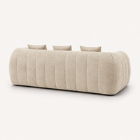 Canapé 3 places bubble en velours chenille beige