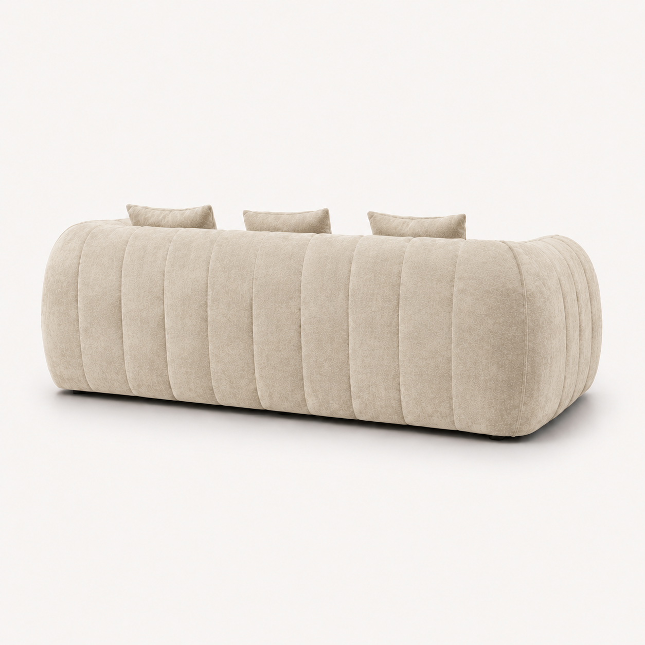 Canapé 3 places bubble en velours chenille beige