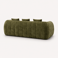 Canapé 3 places bubble en velours chenille vert kaki
