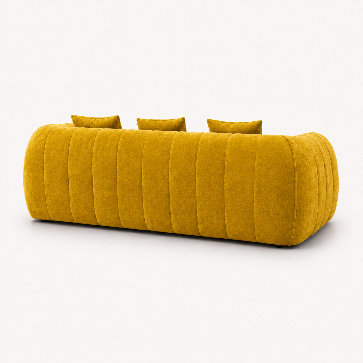 Canapé 3 places bubble en velours chenille jaune