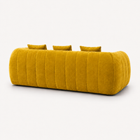 Canapé 3 places bubble en velours chenille jaune