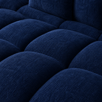 Canapé 3 places bubble en velours chenille bleu marine