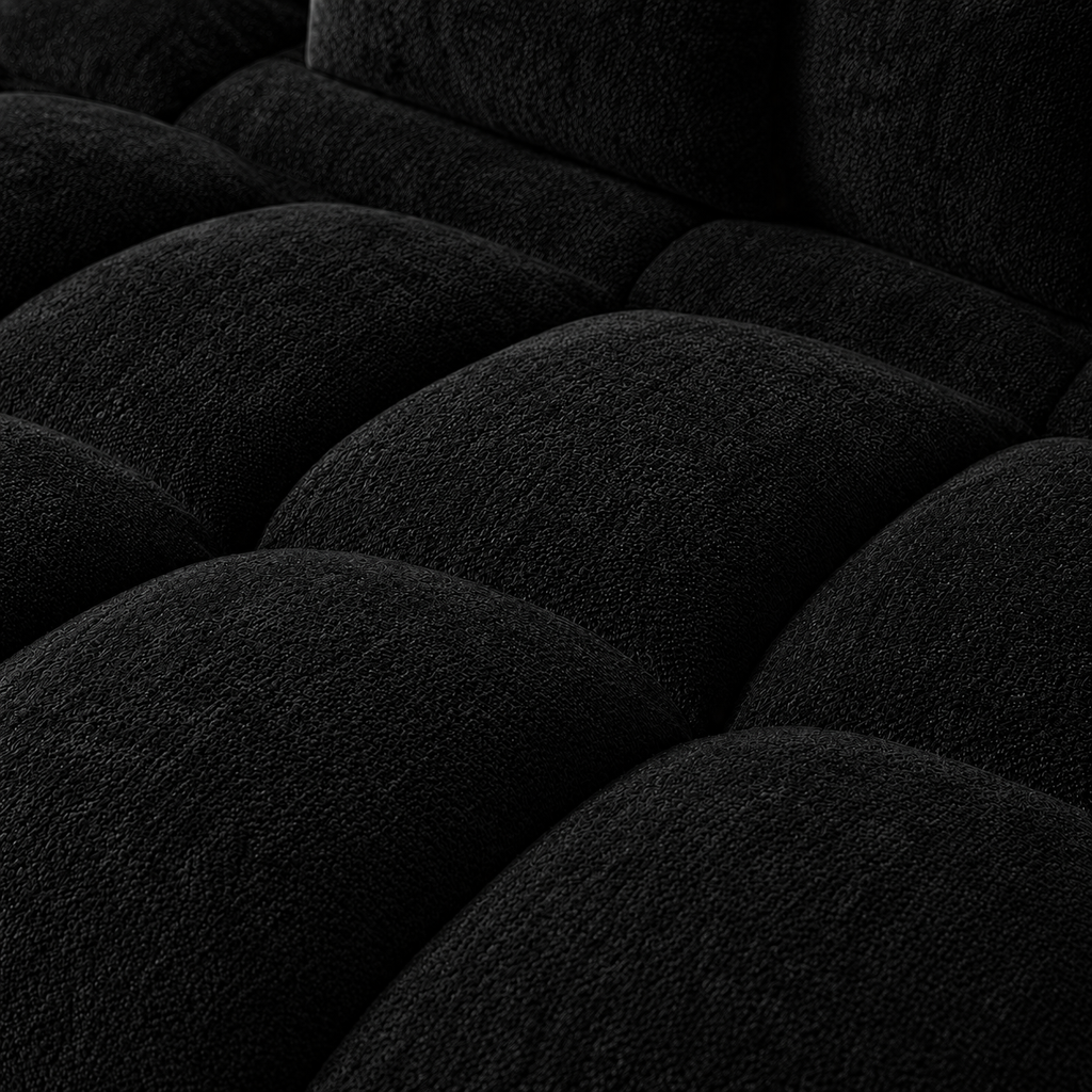 Canapé 3 places bubble en velours chenille noir