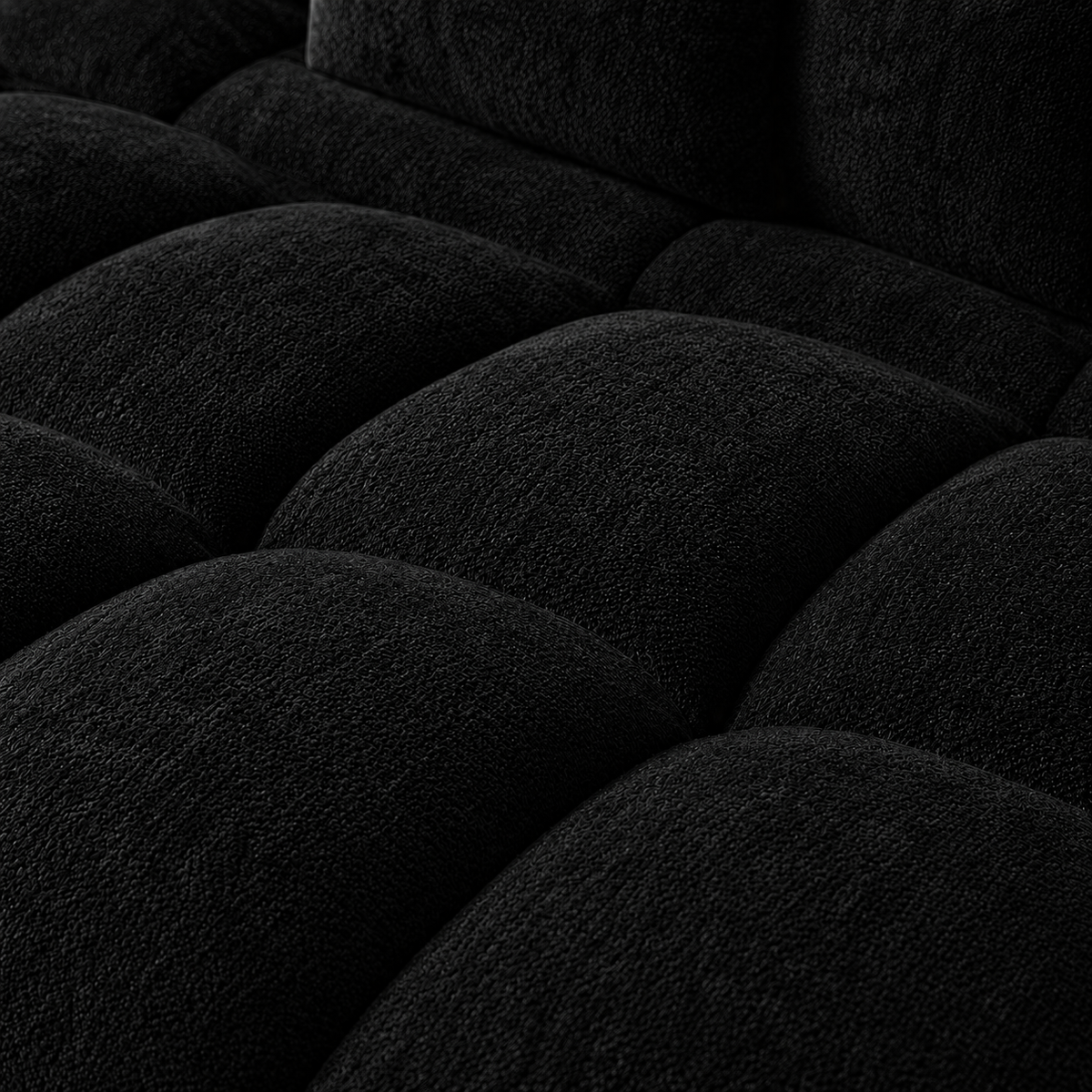 Canapé 3 places bubble en velours chenille noir