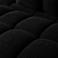 Canapé 3 places bubble en velours chenille noir